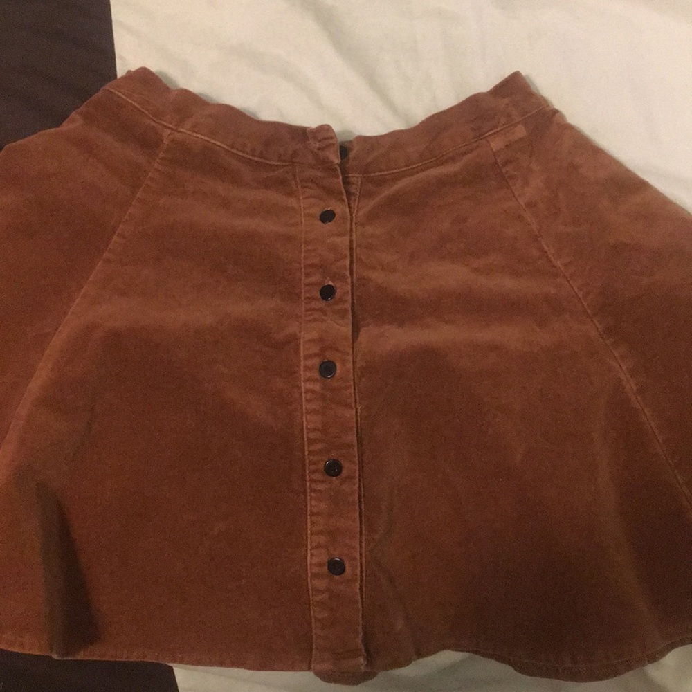 Brown corduroy circle skater skirt